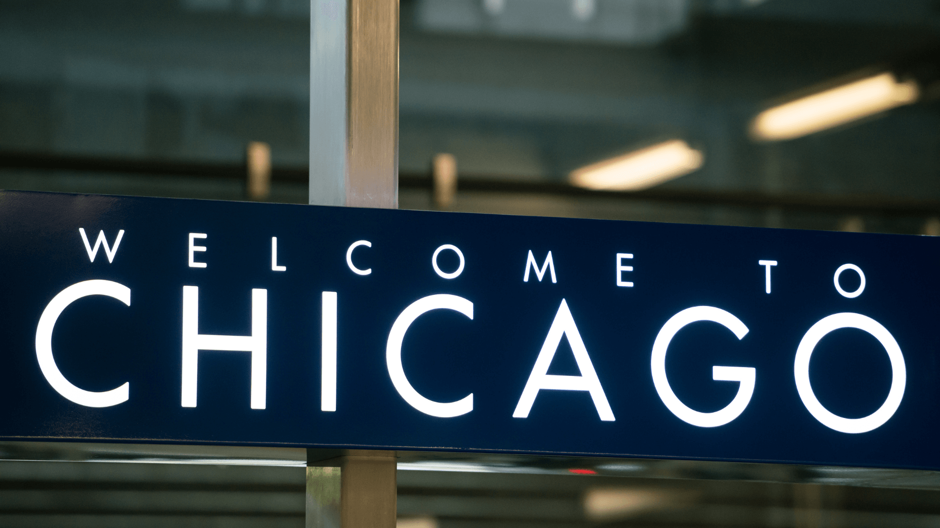Chicago sign at airport